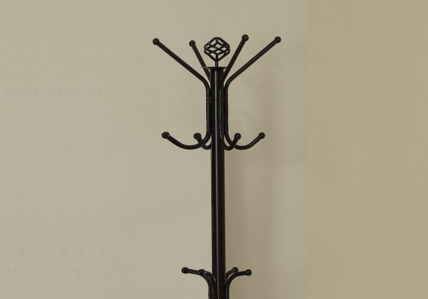 19" x 19" x 70" Black  Metal  Coat Rack - Image 2