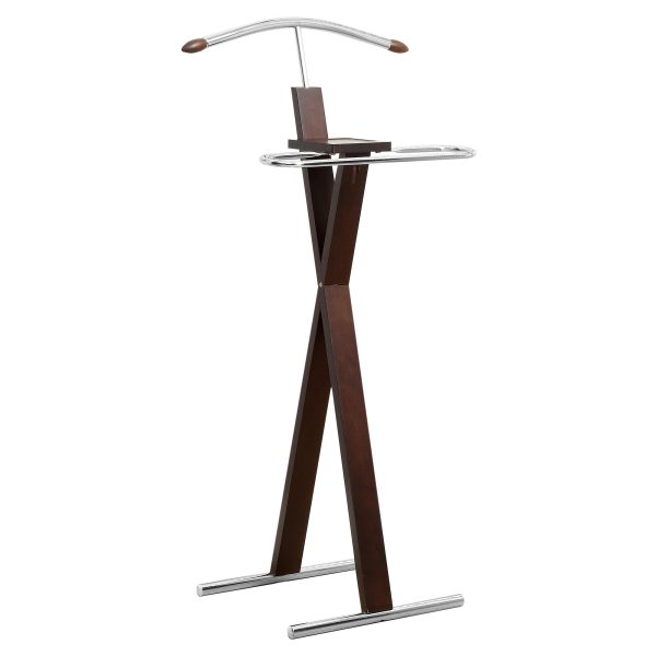 14.25" x 21" x 42.5" Cappuccino  Solid Wood  Metal  Valet - Image 2
