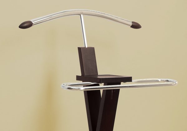 14.25" x 21" x 42.5" Cappuccino  Solid Wood  Metal  Valet - Image 3