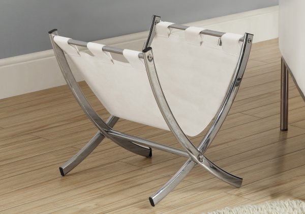 17.75" x 15" x 14.5" White Metal  Magazine Rack - Image 2
