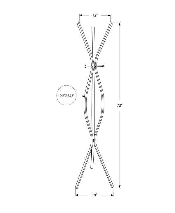 12" x 18" x 72" Black  Metal  Coat Rack - Image 3