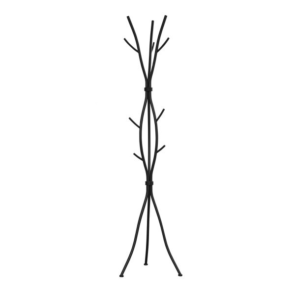 18.5" x 18.5" x 74" Black Metal  Coat Rack
