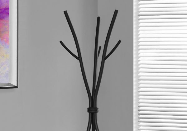 18.5" x 18.5" x 74" Black Metal  Coat Rack - Image 2