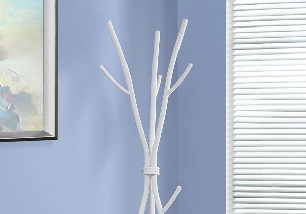 18.5" x 18.5" x 74" White Metal  Coat Rack - Image 2