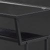 12" x 24" x 22" Black Metal with Clear Tempered Glass  Accent Table - Image 2