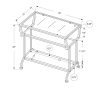 12" x 24" x 22" Black Metal with Clear Tempered Glass  Accent Table - Image 3