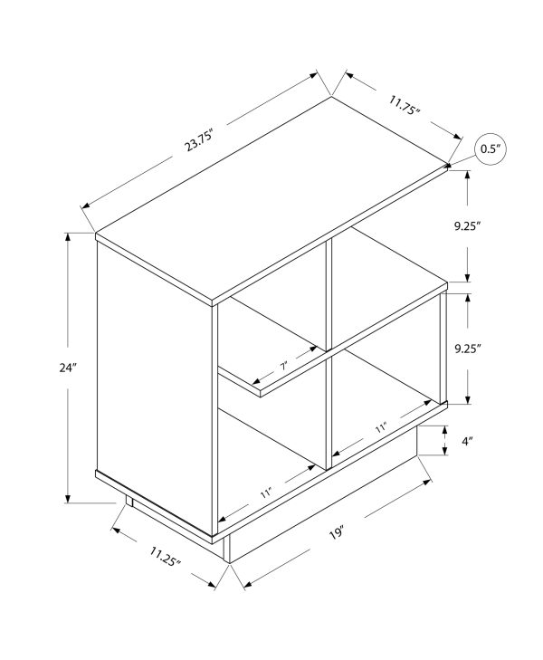 11.5" x 23.5" x 24" Dark Taupe Particle Board Laminate  Kitchen Cart - Image 3