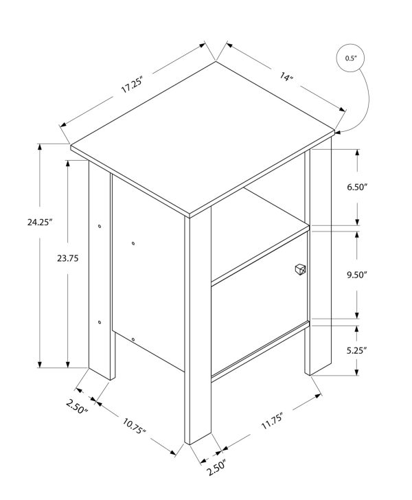 14" x 17.25" x 24.25" Espresso Night Stand With Storage - Image 3
