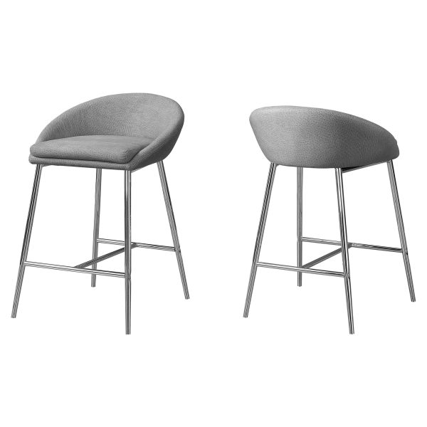 41" x 41" x 59.5" Grey  Foam  Metal  Polyester  Barstool 2pcs - Image 2