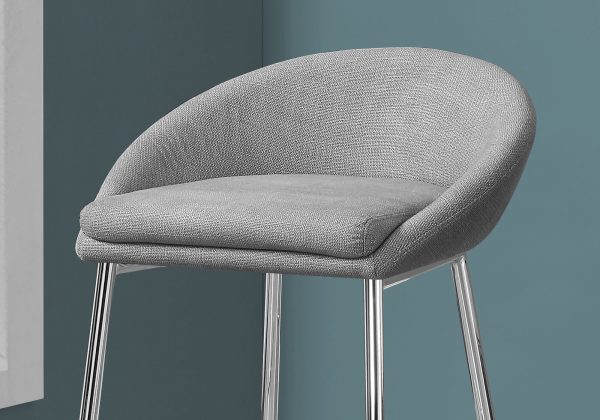 41" x 41" x 71.5" Grey Foam Metal Polyester  Barstool set of 2 - Image 2
