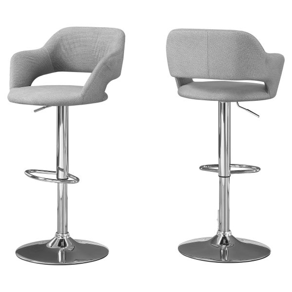 21" x 22.5" x 36" Grey  Foam  Metal  Polyester  Barstool - Image 2