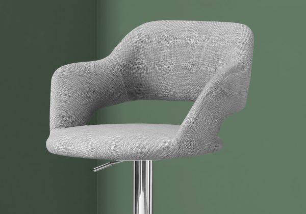21" x 22.5" x 36" Grey  Foam  Metal  Polyester  Barstool - Image 3