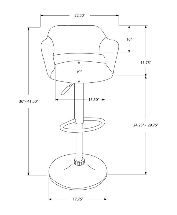 21" x 22.5" x 36" Grey  Foam  Metal  Polyester  Barstool - Image 4