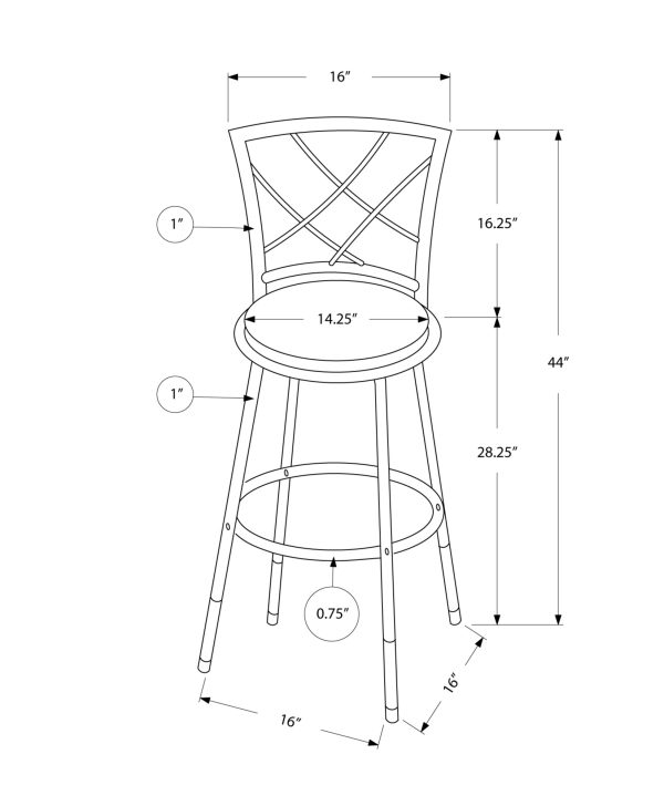 32" x 32" x 88" White  Grey  Metal  Foam  Cotton  Linen  Barstool 2pcs - Image 3