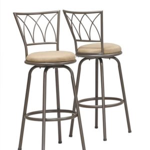 43" x 43" x 86" Espresso  Metal  Foam  MicroSuede  Barstool 2pcs