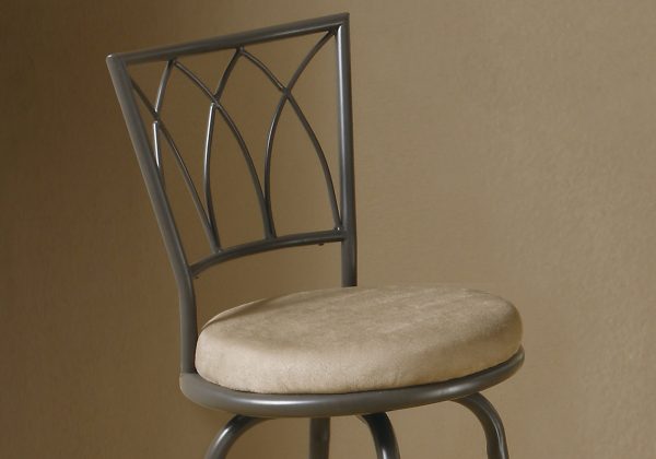 43" x 43" x 86" Espresso  Metal  Foam  MicroSuede  Barstool 2pcs - Image 2