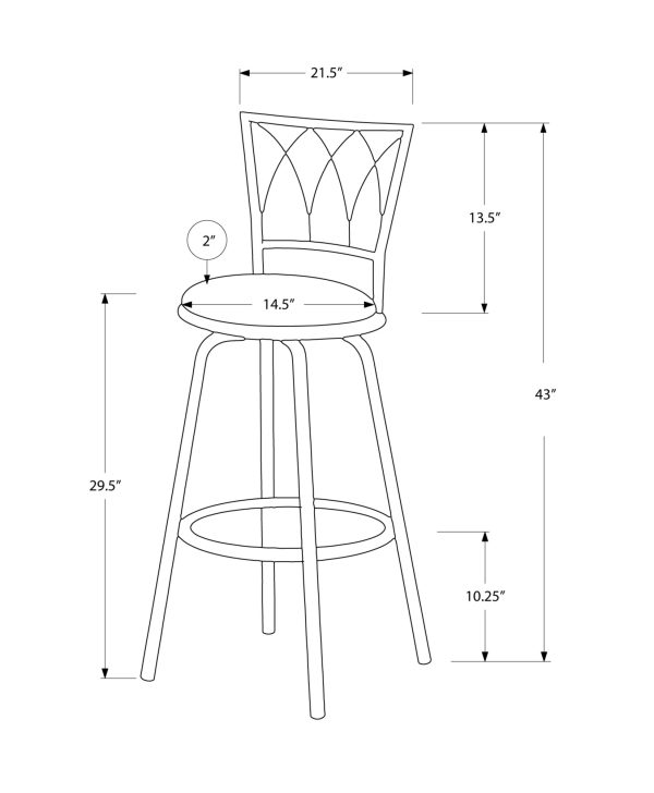 43" x 43" x 86" Espresso  Metal  Foam  MicroSuede  Barstool 2pcs - Image 3