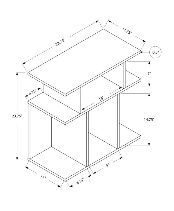 11.75" x 23.75" x 23.75" Dark Taupe  HollowCore  Particle Board  Accent Table - Image 4
