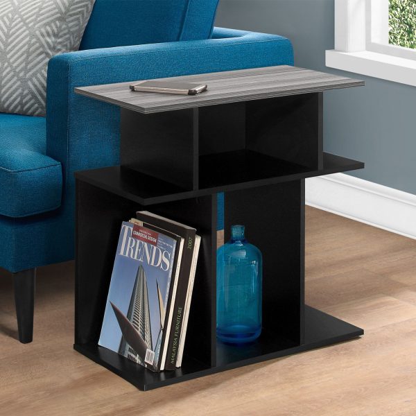 11.75" x 23.75" x 23.75" Black Grey Particle Board Laminate  Accent Table - Image 5