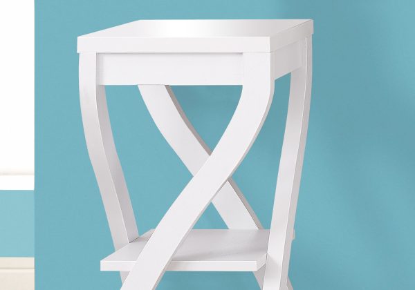 11.5" x 11.5" x 32" White Finish Hollow Core Accent Table - Image 2