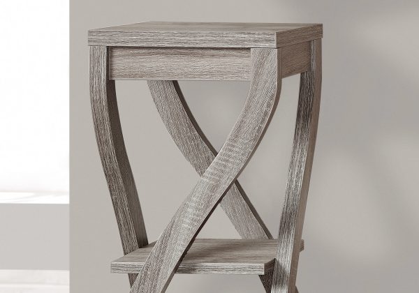 11.5" x 11.5" x 32" Dark Taupe Finish Hollow Core Accent Table - Image 2