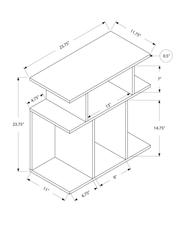 11.75" x 23.75" x 23.75" Grey Particle Board Laminate Accent Table - Image 3