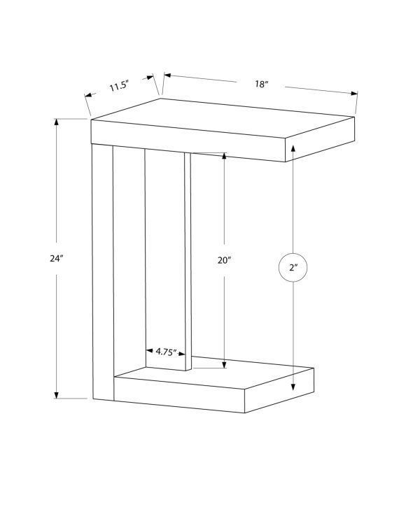 11.5" x 18" x 24" Cappuccino Hollow Core Particle Board  Accent Table - Image 3