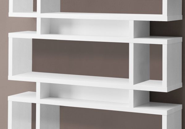 Modern 55"H White Finish Hollow Core Bookcase - Image 2