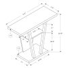 11.5" x 31.5" x 33.75" White Finish Hollow Core Accent Table - Image 3