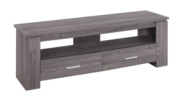 16.25" Cappuccino Particle Board and Laminate TV Stand with 2 Storage Drawers - Image 2