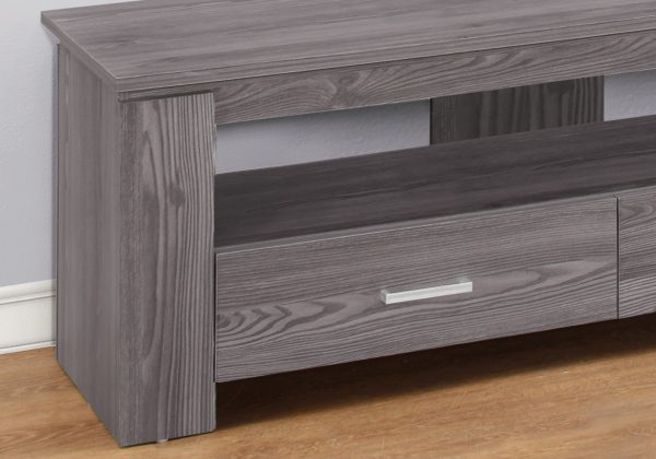16.25" Cappuccino Particle Board and Laminate TV Stand with 2 Storage Drawers - Image 3