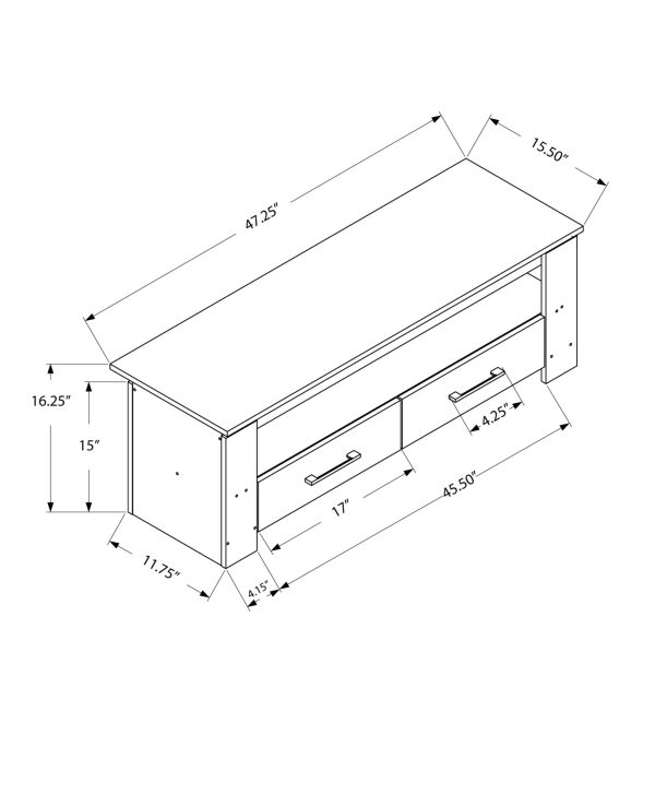 16.25" Cappuccino Particle Board and Laminate TV Stand with 2 Storage Drawers - Image 4