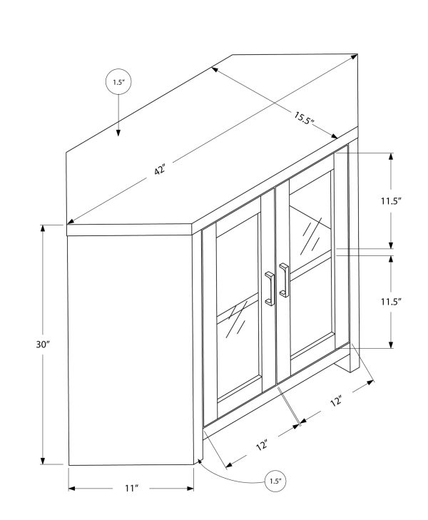 15.5" x 42" x 30" Cappuccino Particle Board TV Stand - Image 3