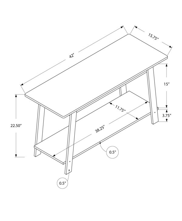 15.75" x 42" x 22.5" Grey Particle Board Laminate TV Stand - Image 3