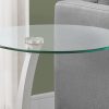 17.75" x 17.75" x 24" BlackSilver Particle Board Tempered Glass Accent Table - Image 2