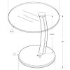 17.75" x 17.75" x 24" BlackSilver Particle Board Tempered Glass Accent Table - Image 3