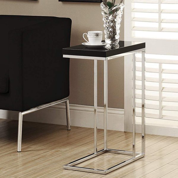 18.25" x 10.25" x 25.25" Black Particle Board Metal  Accent Table - Image 5