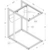 19.5" x 12" x 24" Chrome Tempered Glass Leather Look Accent Table - Image 3