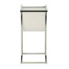 19.5" x 12" x 24" Chrome Tempered Glass Leather Look Accent Table - Image 5