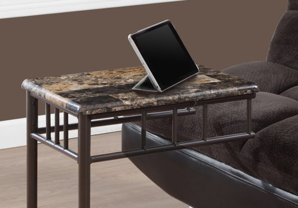 18" x 12" x 24" Cappuccino Brown Mdf Metal  Accent Table - Image 2