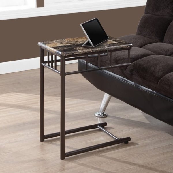 18" x 12" x 24" Cappuccino Brown Mdf Metal  Accent Table - Image 5