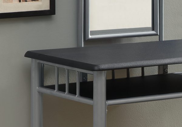 31" x 46" x 69.5" Black Silver Foam Metal Microfiber  Vanity Set 2pcs - Image 2