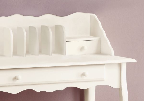 18" White Rectangular Secretary Desk With Three Drawers - Image 2