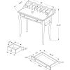 18" White Rectangular Secretary Desk With Three Drawers - Image 3