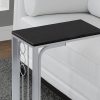 16" x 9" x 24.5" BlackSilver MDF and Metal Accent Table - Image 3
