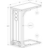 16" x 9" x 24.5" BlackSilver MDF and Metal Accent Table - Image 4