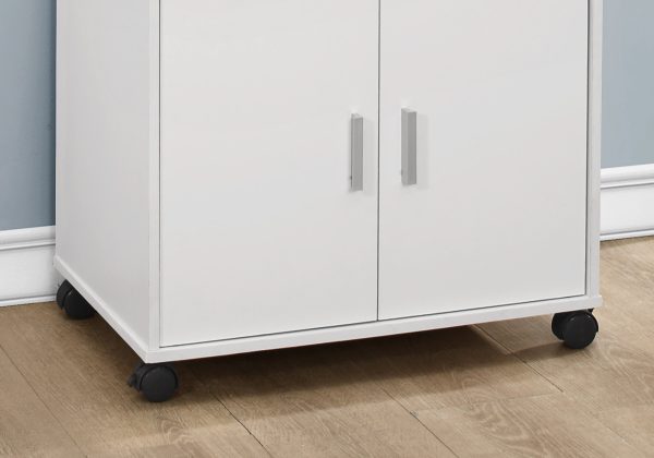 15.25" x 22" x 33" White Particle Board Laminate  Kitchen Cart - Image 2