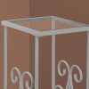 12" x 16" x 30" Silver Clear Metal Tempered Glass  Accent Table - Image 2