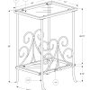 12" x 16" x 30" Silver Clear Metal Tempered Glass  Accent Table - Image 3