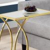 18.25" x 10.25" x 24" Gold Metal Glass  Accent Table - Image 2